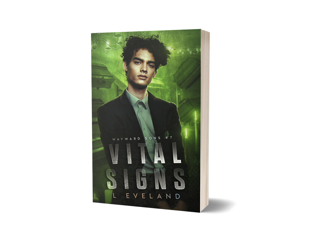 Vital Signs by L. Eveland — paperback book mockup